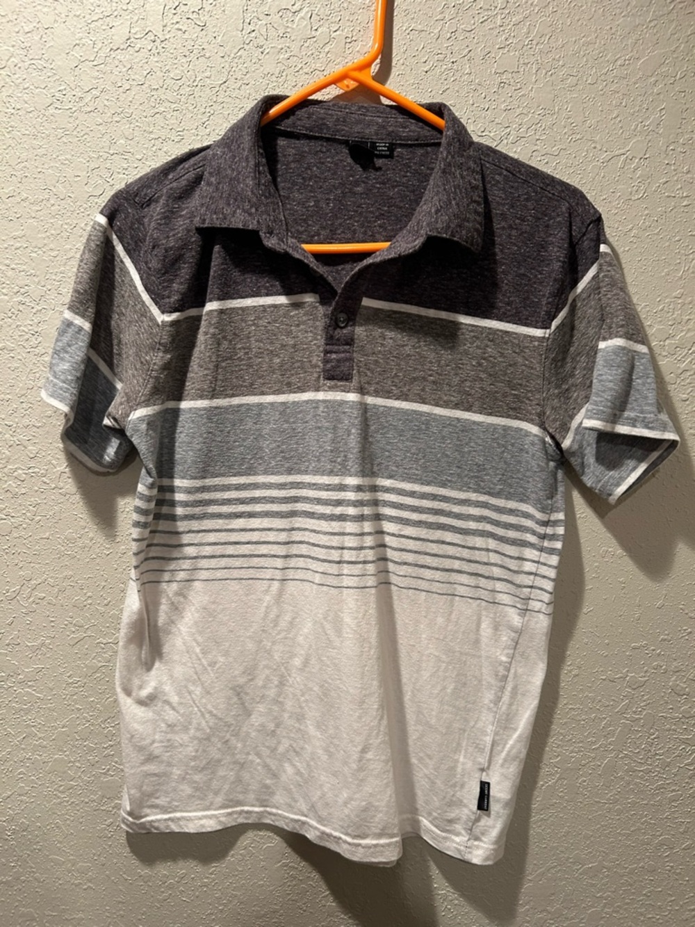Ocean Current Boy’s Striped Short Sleeve Polo - Gray & White